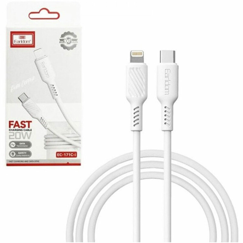 کابل تایپ سی به لایتنینگ ارلدام مدل EC-171C-L توان 20 وات یک متری