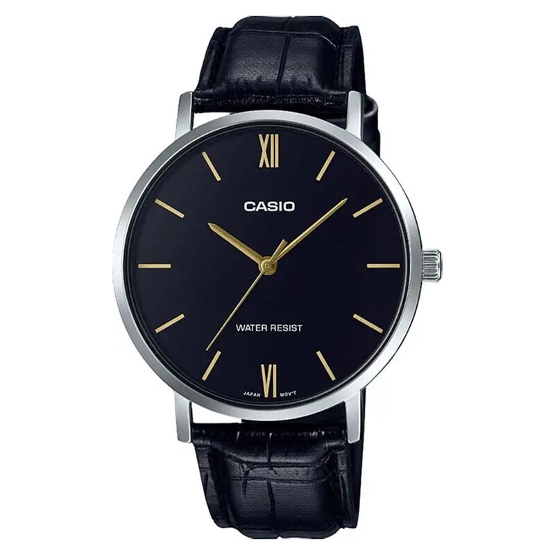 ساعت مچی مردانه کاسیو Casio مدل MTP-VT01L-1BUDF بند چرمی مشکی کلاسیک