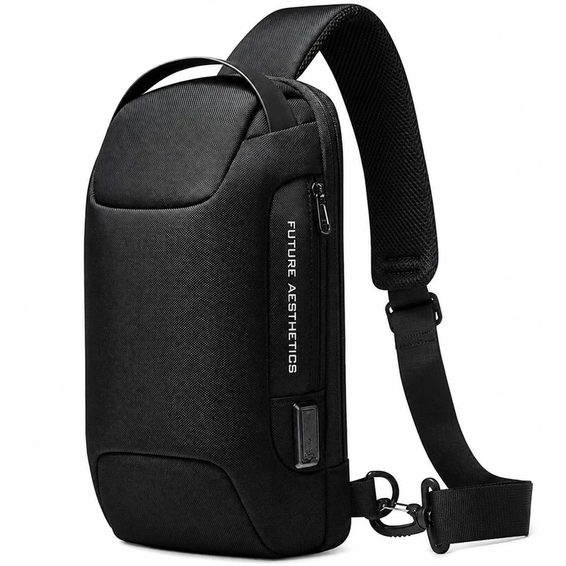 کیف کراس بادی مردانه بنج اصل BANGE BG-22085 رمز دار با پورت USB