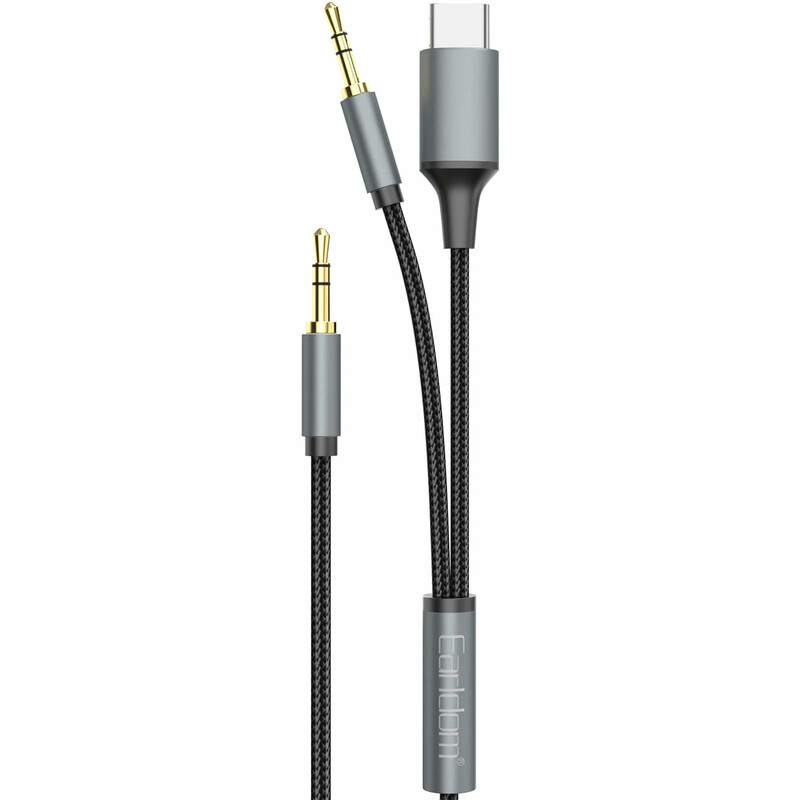 کابل صدا AUX به Type-C/AUX ارلدام Earldom مدل ET-AUX69 طول 1.2 متر