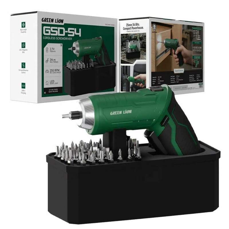 پیچ گوشتی شارژی گرین لاین Green Lion مدل GSD-54 با 54 سری