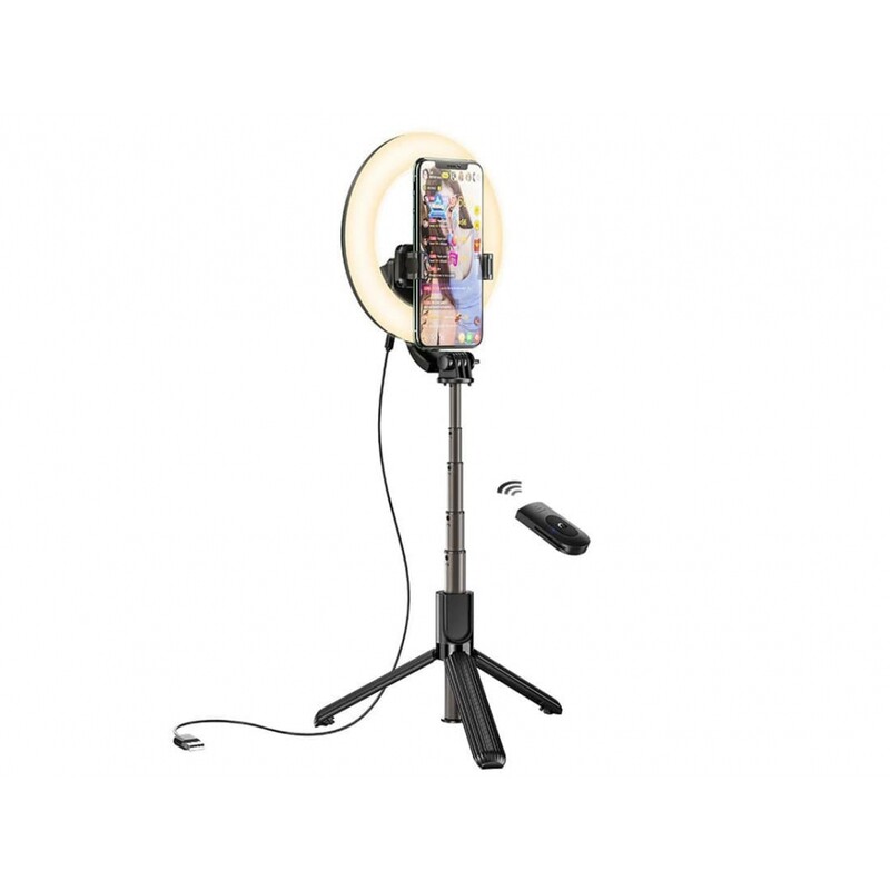 رینگ‌لایت سه‌پایه‌دار موبایل هوکو hoco Show full Fill Light Live Broadcast Holder LV03 Plus