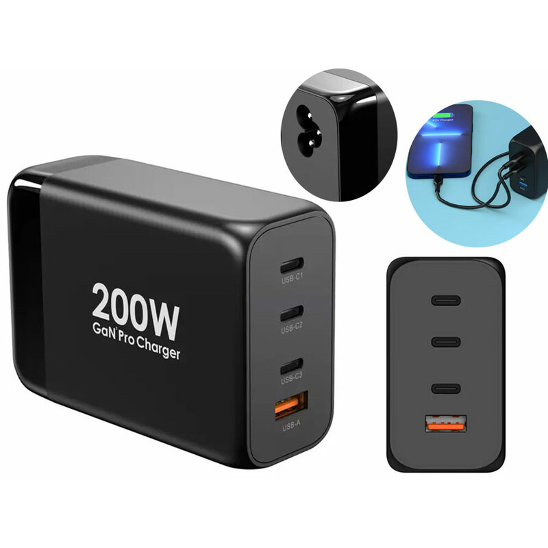 پاور هاب 200 وات پاورولوژی Powerology 200W Total Output GaN Charging Terminal PW3PD1Q-BK