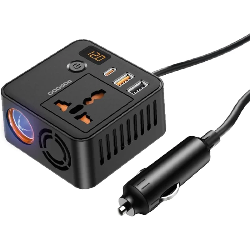 اینورتر فندکی خودرو پرودو Porodo مدل FWC057 توان 200 وات