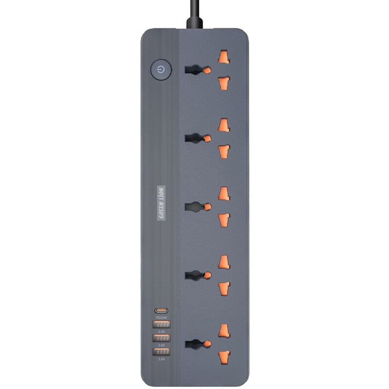 چند راهی برق گرین لاین Green Lion مدل GS-250 با 5 سوکت و 4 پورت