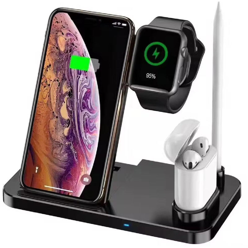 شارژر بی سیم و پایه نگهدارنده تاشو رومیزی گوشی، اپل واچ، اپل پنسیل و ایرپاد W30
