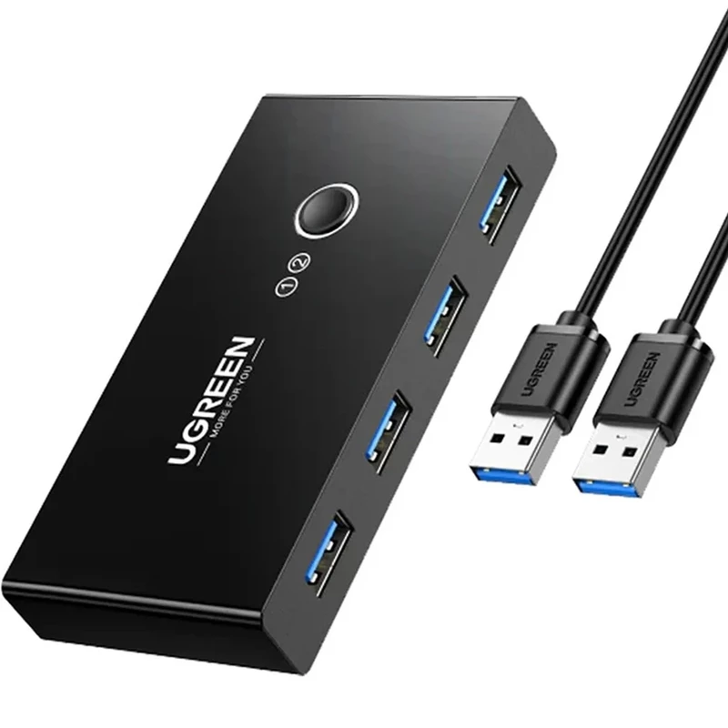 سوئیچ اشتراک گذاری 2 در 4 پورت 3.0 USB یوگرین UGREEN مدل 30768-US216