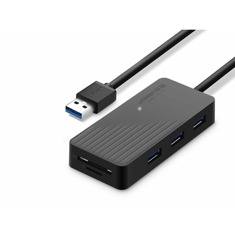 هاب یواس بی و کارتخوان یوگرین Ugreen CR132 3-Ports USB 3.0 Hub With Card Reader