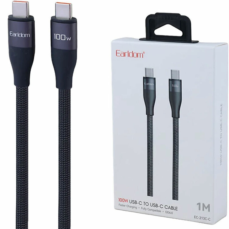کابل دوسر تایپ سی ارلدام Earldom مدل EC-213C-C توان 100 وات 1 متری