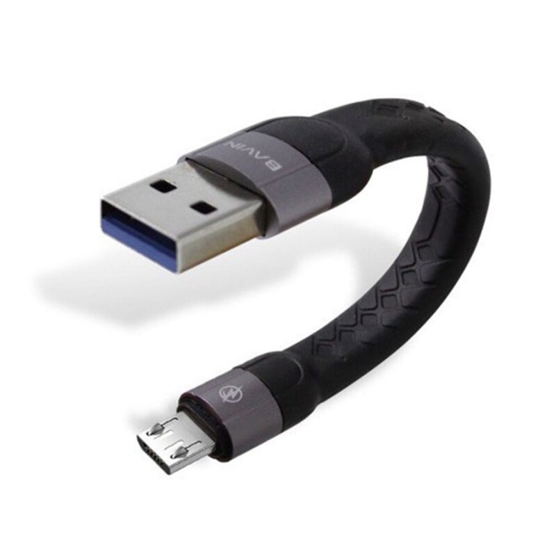 کابل شارژ میکرو یو اس بی کوتاه باوین Bavin CB-192M Micro USB Cable 12CM