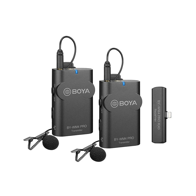 میکروفون دو نفره دیجیتال بی سیم بویا BOYA BY-WM4 PRO-K4 Wireless Omni Lavalier Microphone for iOS Devices
