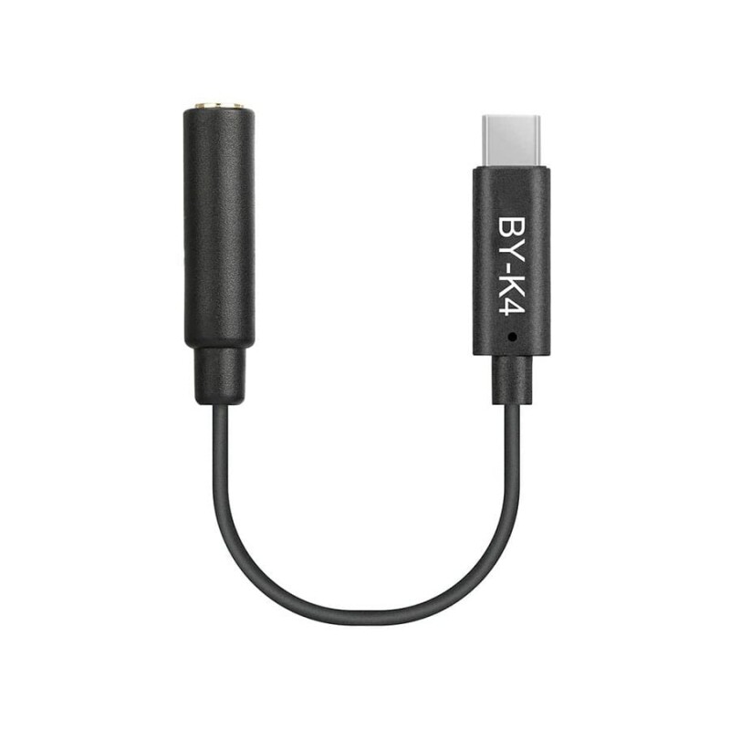 مبدل صوتی میکروفون 3.5 میلی‌متری به تایپ سی بویا Boya BY-K4 3.5mm TRS Female to Type-C Male Audio Adapter