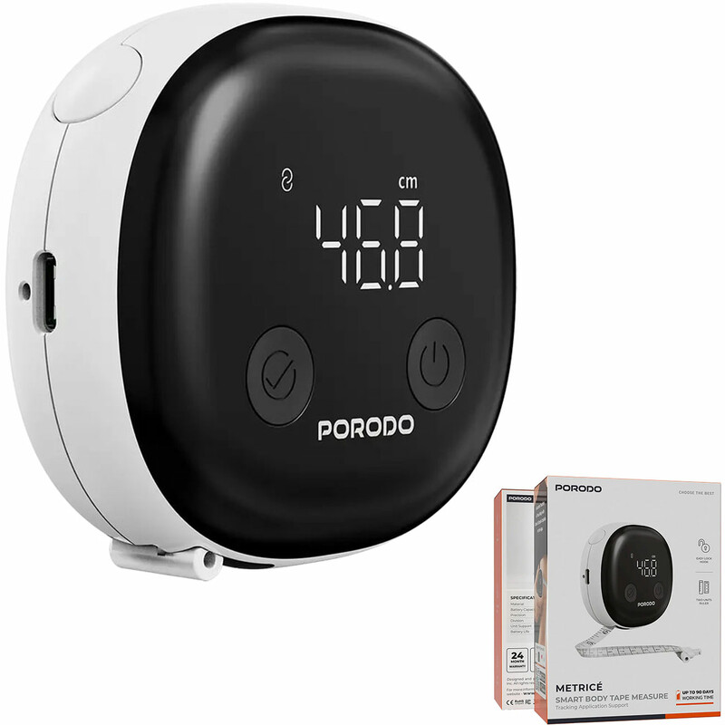 متر ورزشی هوشمند بدن پورودو Porodo مدل PDER30WH نواری