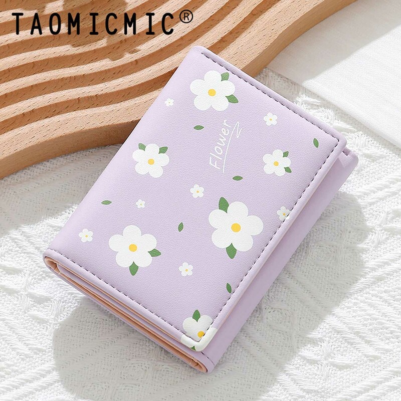 کیف پول زنانه تائومیک میک TAOMICMIC مدل Y9265 تاشو طرح گل بابونه