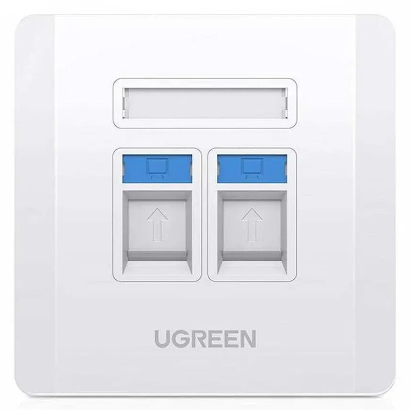 کاور پریز شبکه و تلفن یوگرین UGREEN مدل NW144 با پورت RJ45 و RJ11