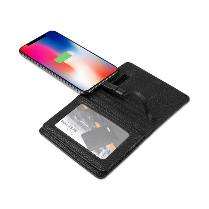 پاور بانک و کیف چرمی Zhuse 4000mAh Power Bank and Card Holder 2in1 -Zhuse ZS-PB-013