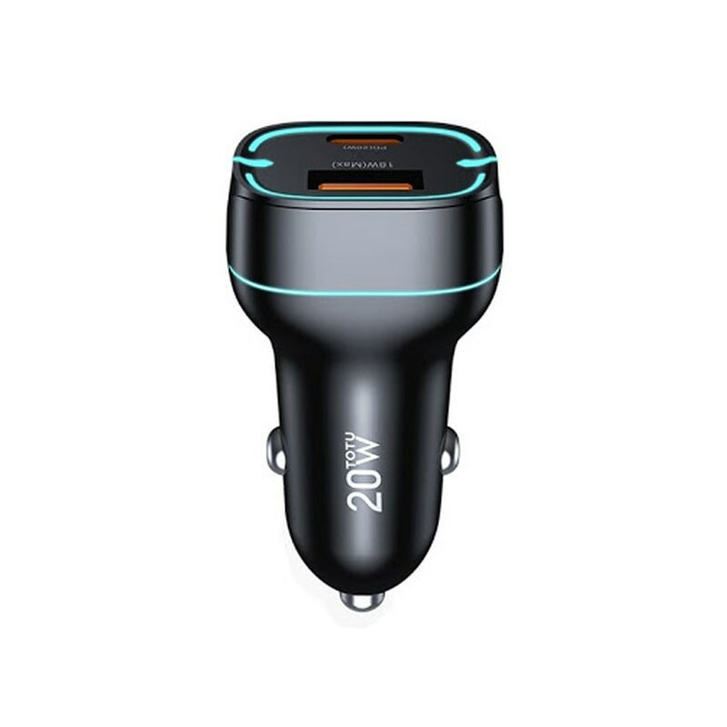 شارژر فندکی فست شارژ ماشین دو پورت سریع توتو DCCPD-08