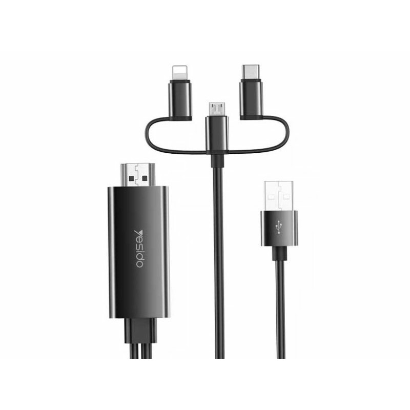 کابل 3سر به اچ دی ام آی یسیدو Yesido HM05 3IN1 HDMI Cable 1.8m