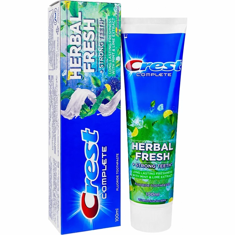 خمیر دندان کرست Crest مدل Complete Herbal Fresh رایحه نعناع و لیمو 100ml