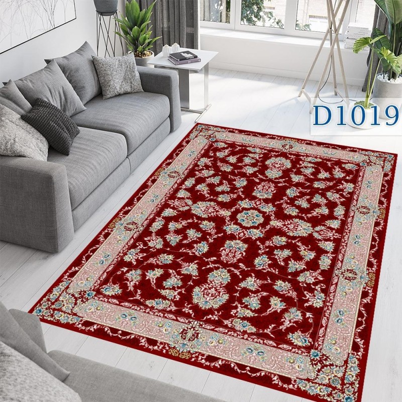 فرشینه کلاسیک گل‌دار قرمز نقشیکا | کالا66