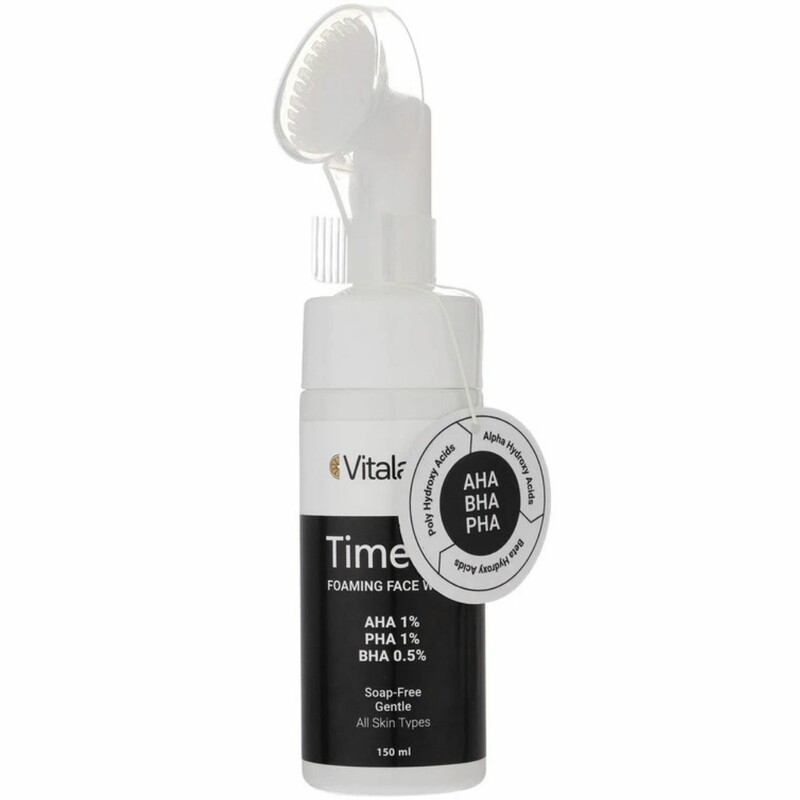 فوم شستشو صورت ویتالیر مدل Timevit مناسب انواع پوست حجم 150ml