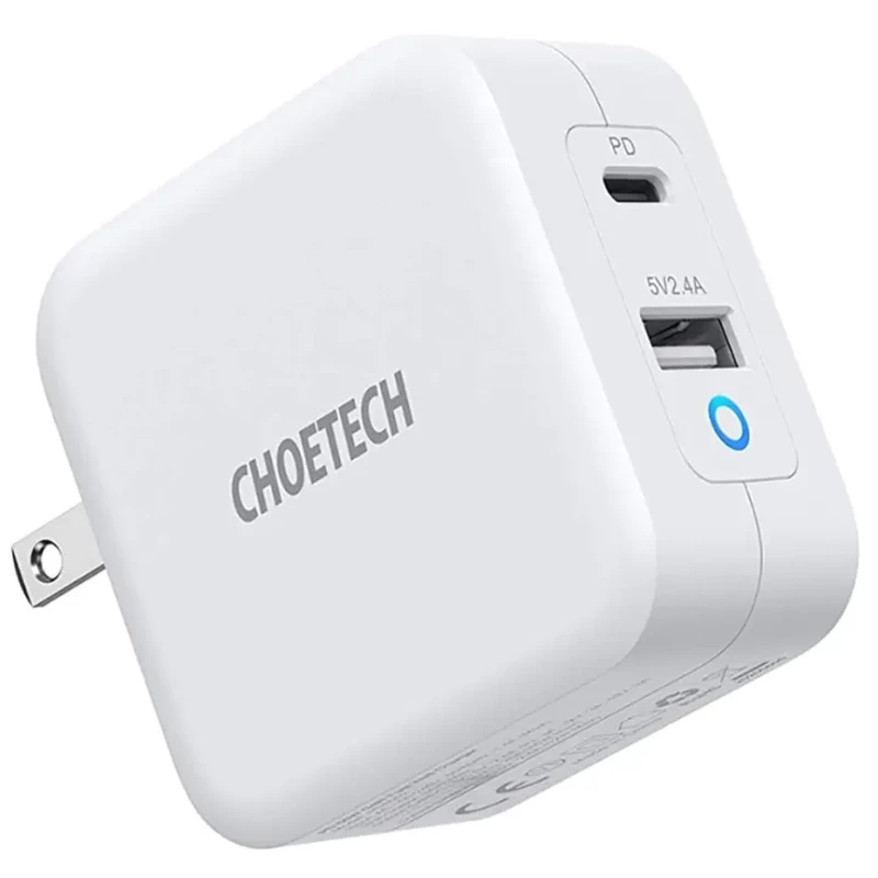 شارژر دیواری چویتک CHOETECH مدل PD8002 توان  65 وات دو پورت