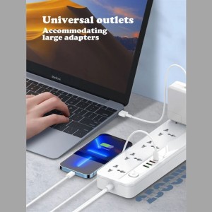 چند راهی برق ۵ سوکت، 3 یو اس بی و 1 تایپ سی الدنیو LDNIO SC5415 Power Strip With USB Port