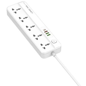 چند راهی برق ۵ سوکت، 3 یو اس بی و 1 تایپ سی الدنیو LDNIO SC5415 Power Strip With USB Port