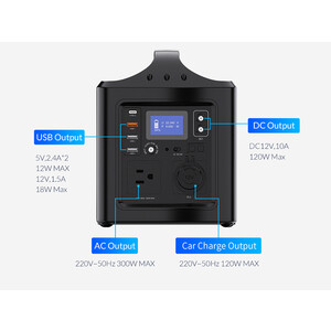 خرید اینورتر و پاور بانک قابل حمل اوریکو با ظرفیت 124800 میلی آمپر ساعتORICO-PA300-1A4U Portable Power Station