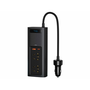 اینورتر و شارژر فندکی فست شارژ ماشین تایپ سی و یو اس بی بیسوس CRNBQ-A01