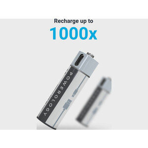 باتری قابل شارژ AAA پاورولوژی Powerology AAA USB Rechargeable Battery (4pc pack)