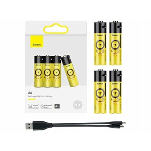 مشخصات باتری قلمی بیسوس Baseus PCWH000311 battery AA 1920mAh Built-in microUSB charging port