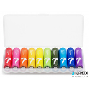 باتری نیم قلمی رنگین کمانی شیائومی Xiaomi Rainbow AAA Battery Pack Of 10