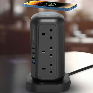 PWCUQC025BK POWEROLOGYچند راهی برق پورودو Porodo مدل PBFWCH035 با 8 سوکت و 4 پورت