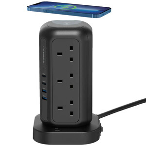 PWCUQC025BK POWEROLOGYچند راهی برق پورودو Porodo مدل PBFWCH035 با 8 سوکت و 4 پورت