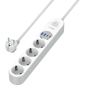 چند راهی برق الدنیو LDNIO مدل SE1-C با 4 سوکت و 4 پورت