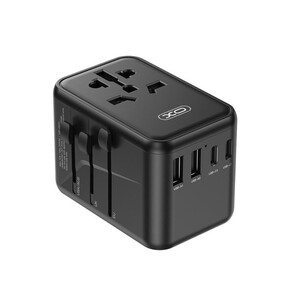 قیمت چند راهی مکعبی برق دو سوکت و دو یو اس ا بی و 3 تایپ سی ایکس او 65W GaN XO WL22 multi-function travel Network Extender