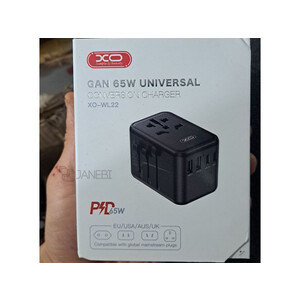 قیمت چند راهی مکعبی برق دو سوکت و دو یو اس ا بی و 3 تایپ سی ایکس او 65W GaN XO WL22 multi-function travel Network Extender