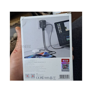 کیفیت چند راهی مکعبی برق دو سوکت و دو یو اس ا بی و 3 تایپ سی ایکس او 65W GaN XO WL22 multi-function travel Network Extender