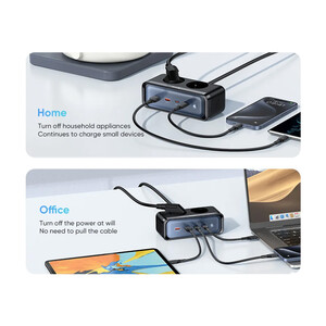 ارزانترین چندراهی و محافظ برق 6 در 1 مکدودو 70 وات Mcdodo 6 in 1 GaN Lightning Protection Power Strip CH-461