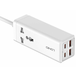 چند راهی برق یک سوکت و چهار پورت با توان 65 وات الدنیو LDNIO SC1418 Mini Smart Power Socket Plug Desktop