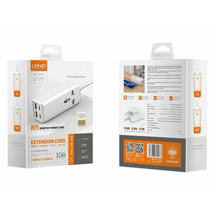 چند راهی برق یک سوکت و چهار پورت با توان 65 وات الدنیو LDNIO SC1418 Mini Smart Power Socket Plug Desktop