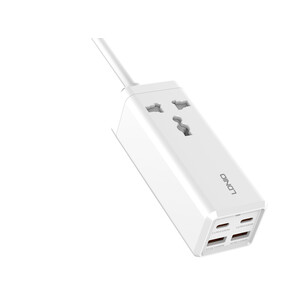 قیمت چند راهی برق یک سوکت و چهار پورت با توان 65 وات الدنیو LDNIO SC1418 Mini Smart Power Socket Plug Desktop