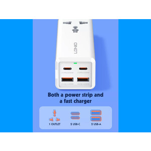 مینی پریز برق و شارژر رومیزی الدنیو LDNIO SC1418 Portable Mini Smart Power Socket Plug 2022 Desktop AC Electric Power Plug Socket Strip Best Seller