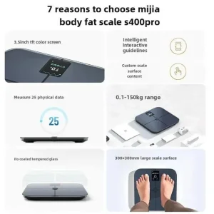 ترازو هوشمند شیائومی Xiaomi Mijia مدل S400 Pro ظرفیت 150 کیلوگرم