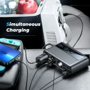 شارژر فندکی فست شارژ ماشین 210 وات تایپ‌سی و یو‌اس‌بی جویرم JR-CL06