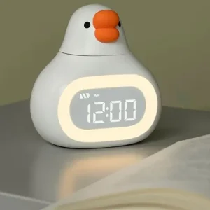 چراغ خواب فانتزی سیلیکونی و ساعت زنگ دار دیجیتالی رومیزی شارژی C18