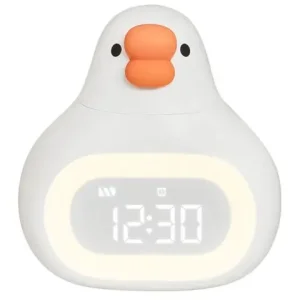 چراغ خواب فانتزی سیلیکونی و ساعت زنگ دار دیجیتالی رومیزی شارژی C18