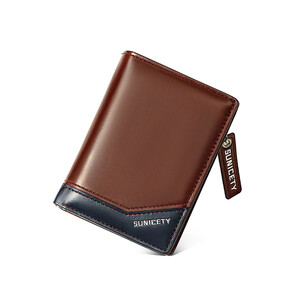 کیف پول  چرمی مردانه کوتاه زیپ دار SUNICETY S3004 zipper short men's wallet
