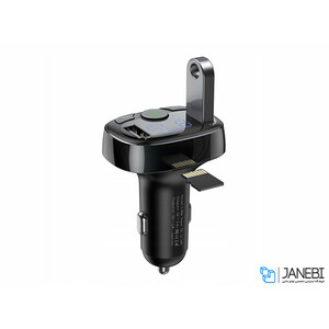 شارژر فندکی با قابلیت پخش موسیقی و تماس و کارتخوان بیسوس Baseus T-Type Bluetooth Car Charger